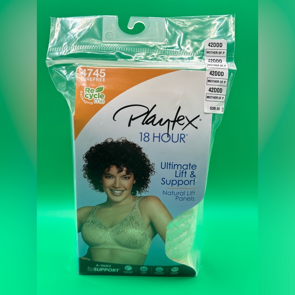 Playtex 18 Hrs Silky Soft Smoothing 42DDD Bra lot mother of pearl/private jet